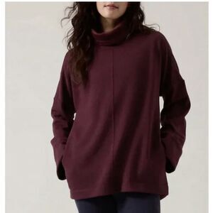 Athleta Cozy Karma Funnel Neck Sweatshirt Purple Medium
